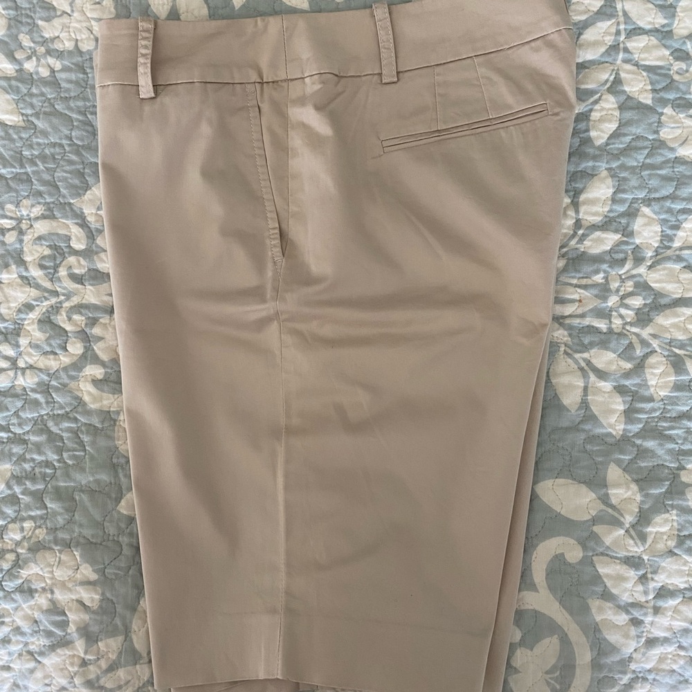 LOFT Tan Bermuda Shorts with Classic Fit